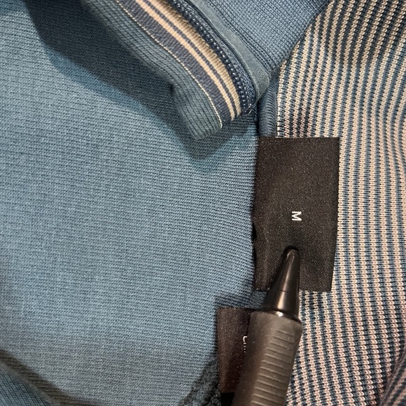 Hugo Boss Mens 1/4 Zip Sweater Medium Blue Pullover Long Sleeve Soft - Picture 4 of 6